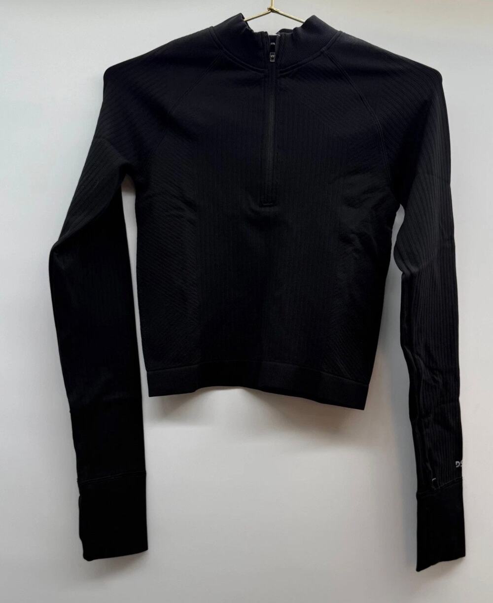 DSG Momentum 1/4 Zip Seamless Long Sleeve Top Black Size Medium
